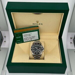 B&P Rolex GMT Master II 116710 40mm Black Index Luminous Dial GMT Bezel Jubilee